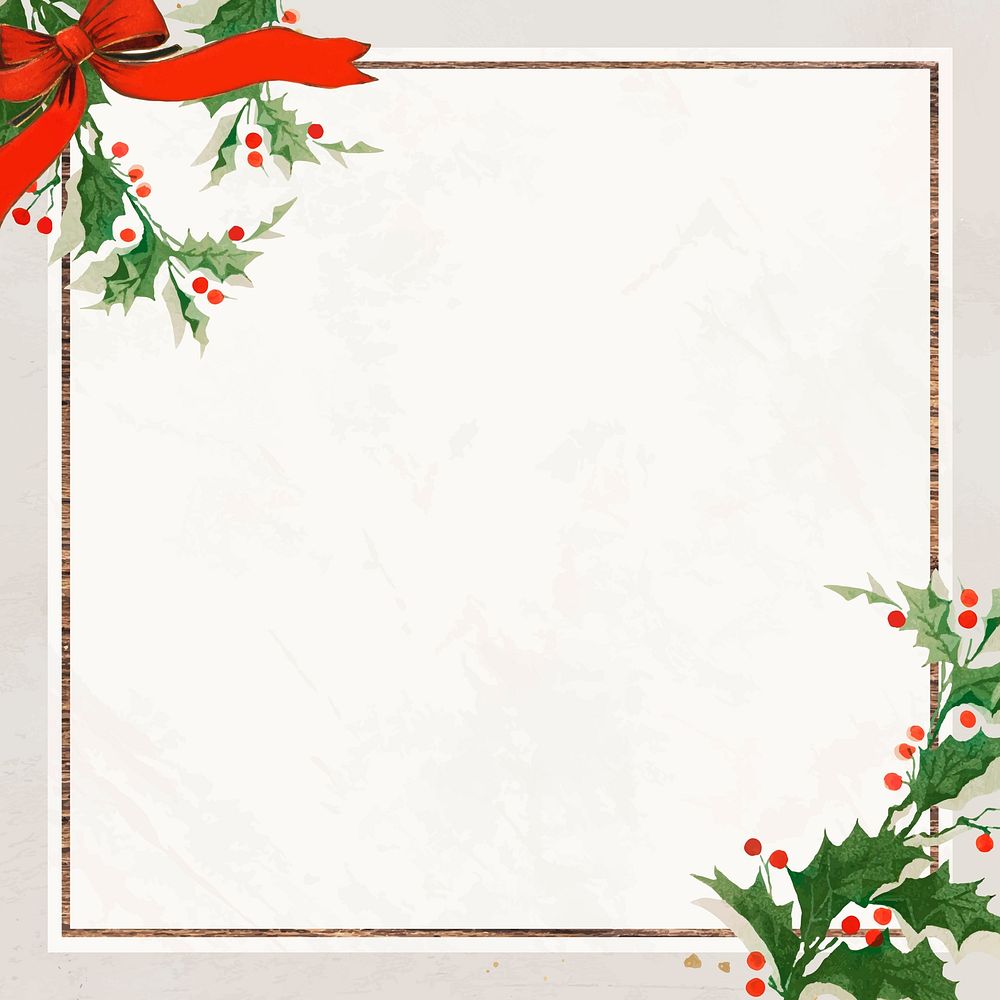 Blank festive square Christmas social ads template vector