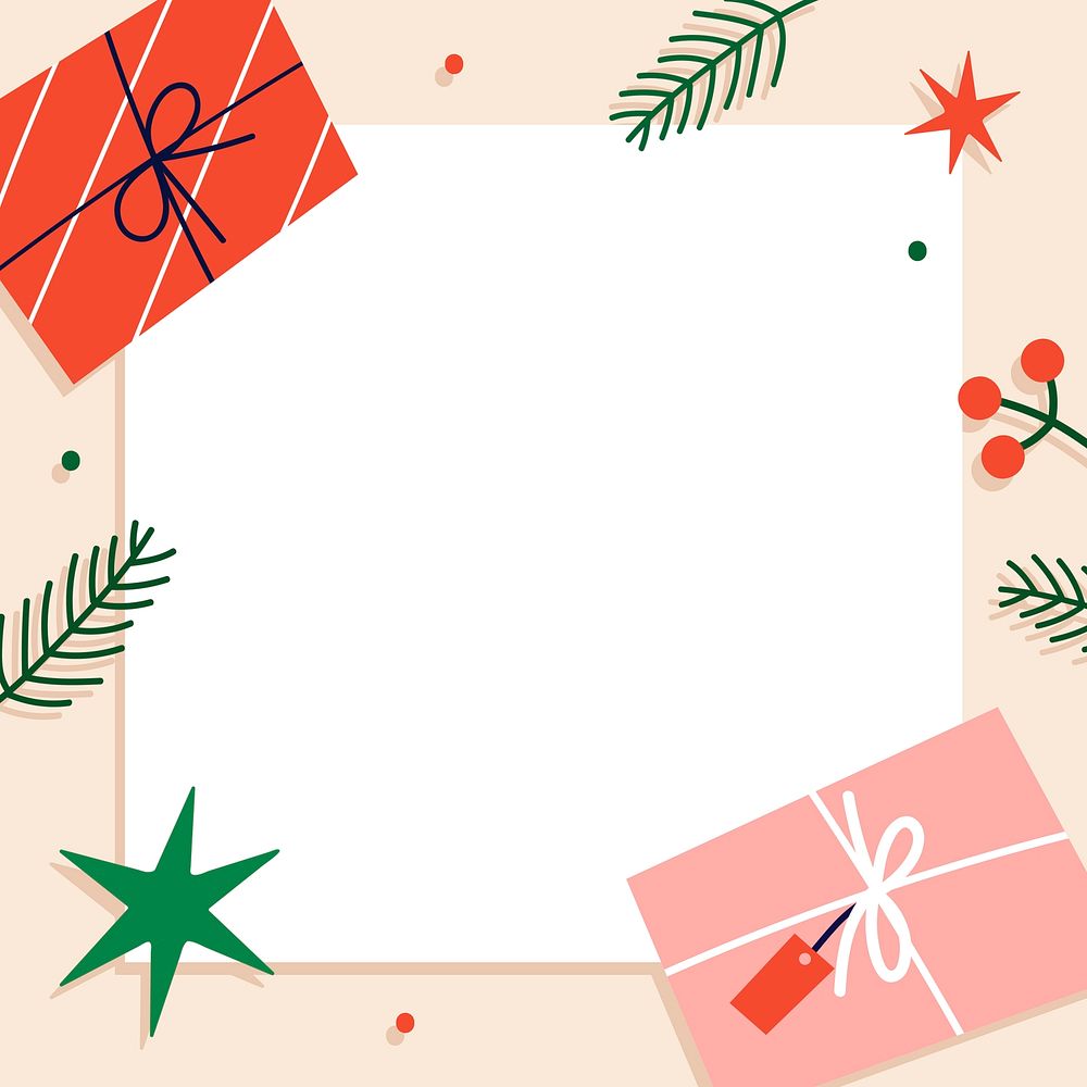 Square Christmas social ads template vector