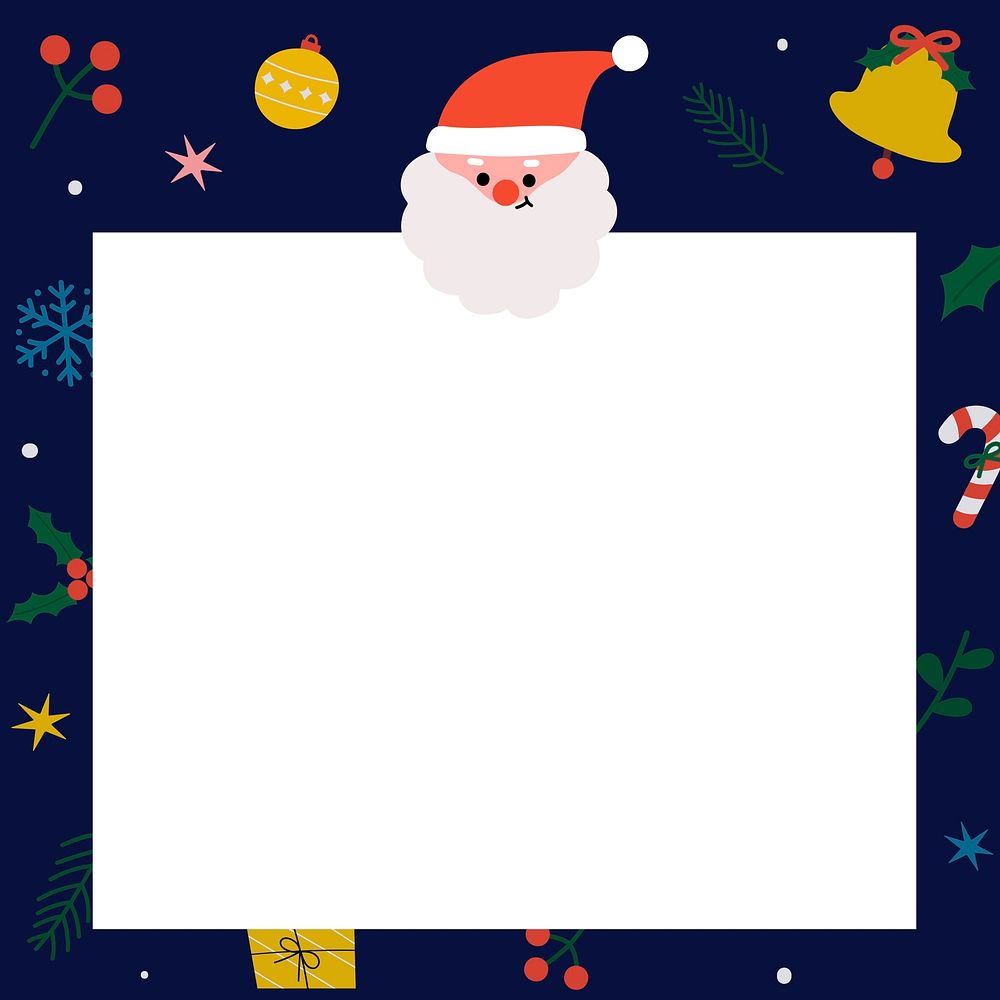 Square Santa Christmas social ads template vector