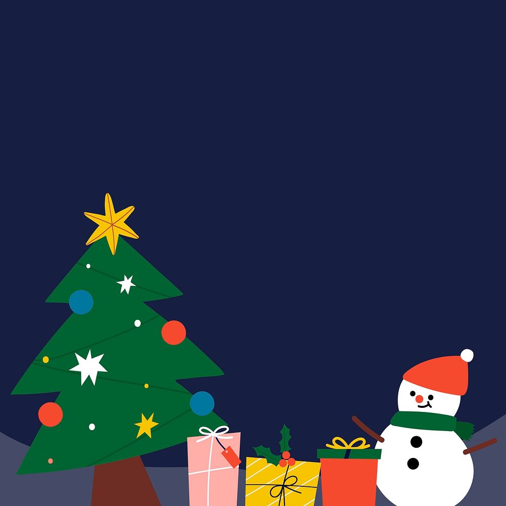 Festive Christmas snowman social ads template vector