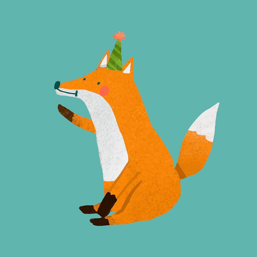 Cute festive fox element vector