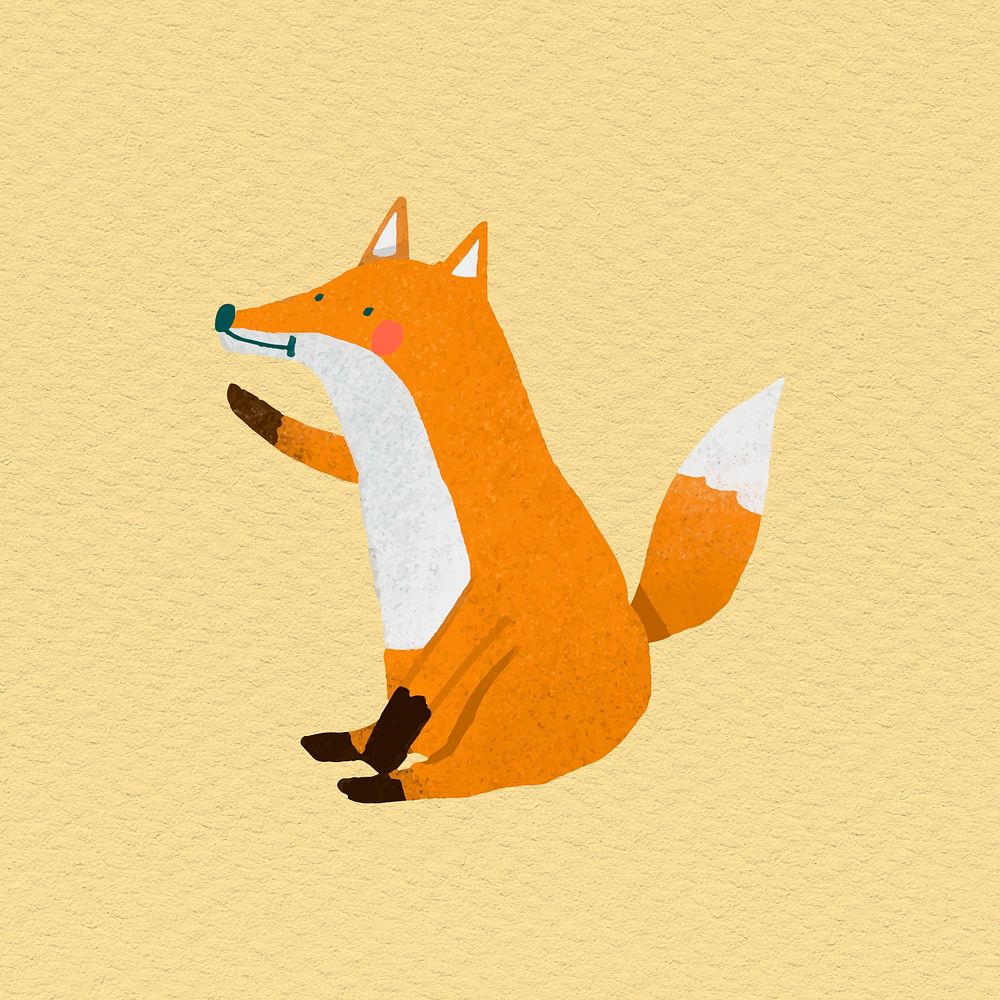 Hand drawn cute fox illustration
