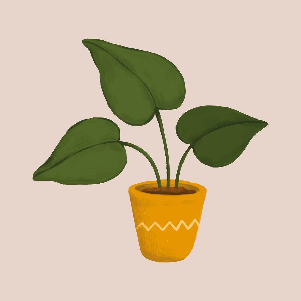 Houseplant in a pot sketch style vector