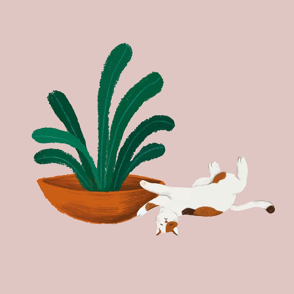 Houseplant in a pot sketch style vector