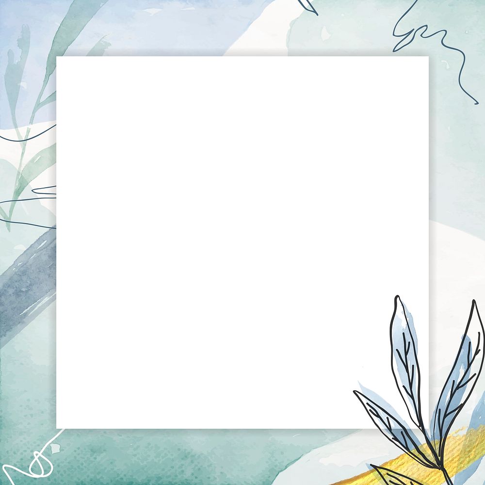Square frame green floral background | Premium Vector - rawpixel