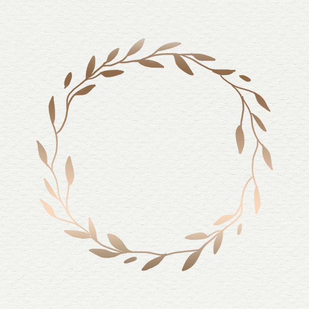 Golden leafy frame on beige background vector