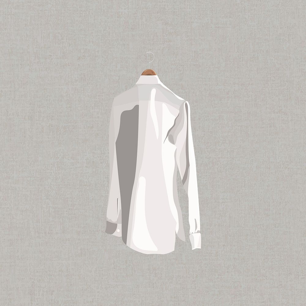 White shirt hanging on a hanger design element vector