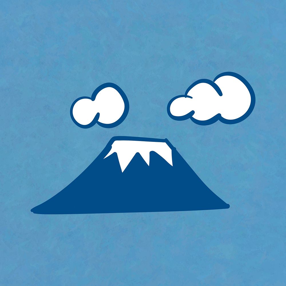 Fuji mountain with snow on top vector