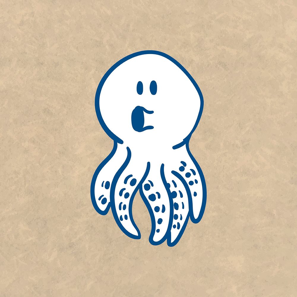 Octopus line drawing vector