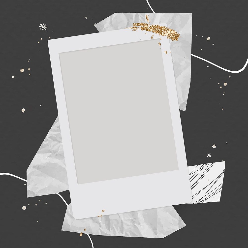 Blank instant photo frame background vector