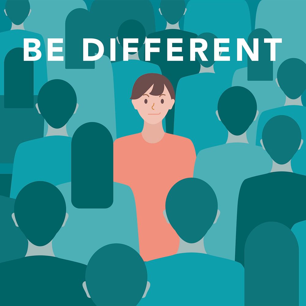 'Be different' illustration