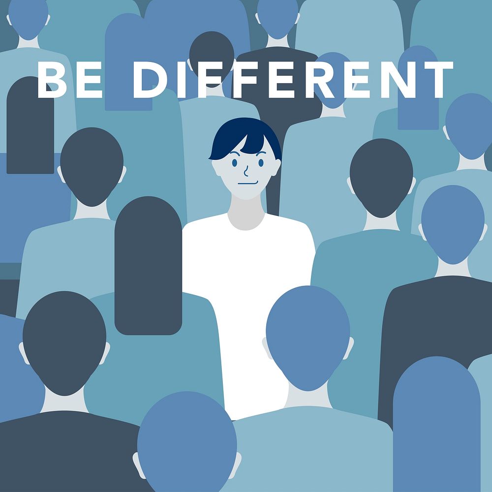 'Be different' illustration