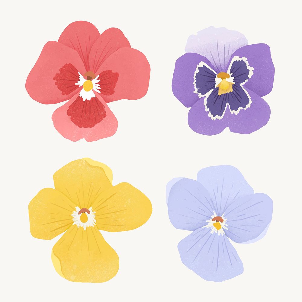 Colorful flower design element set vector