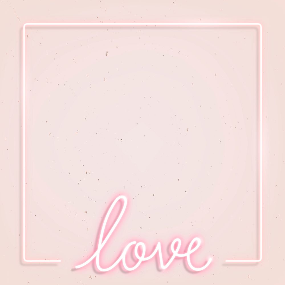 Feminine neon frame on a pink background vector