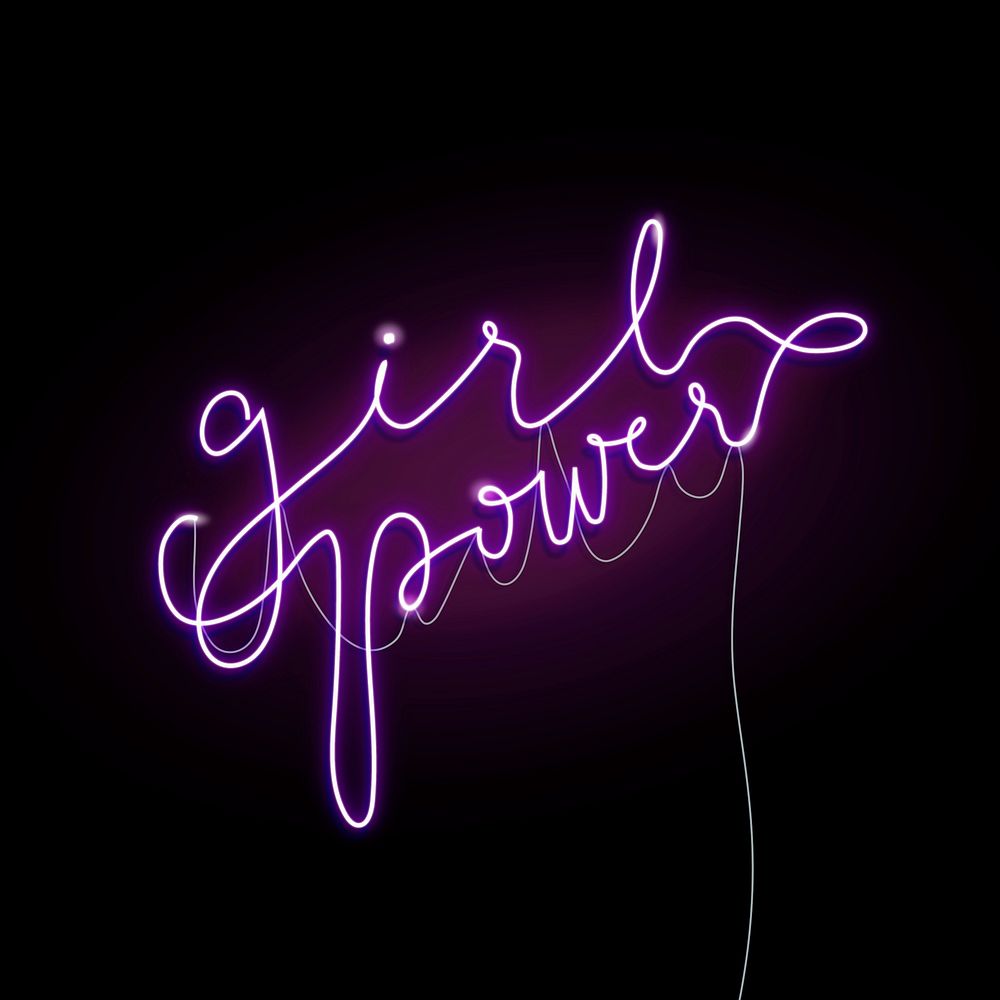 Feminine neon sign design resource icon