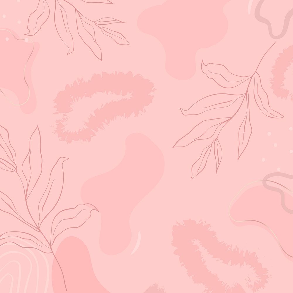 Pink botanical patterned background vector