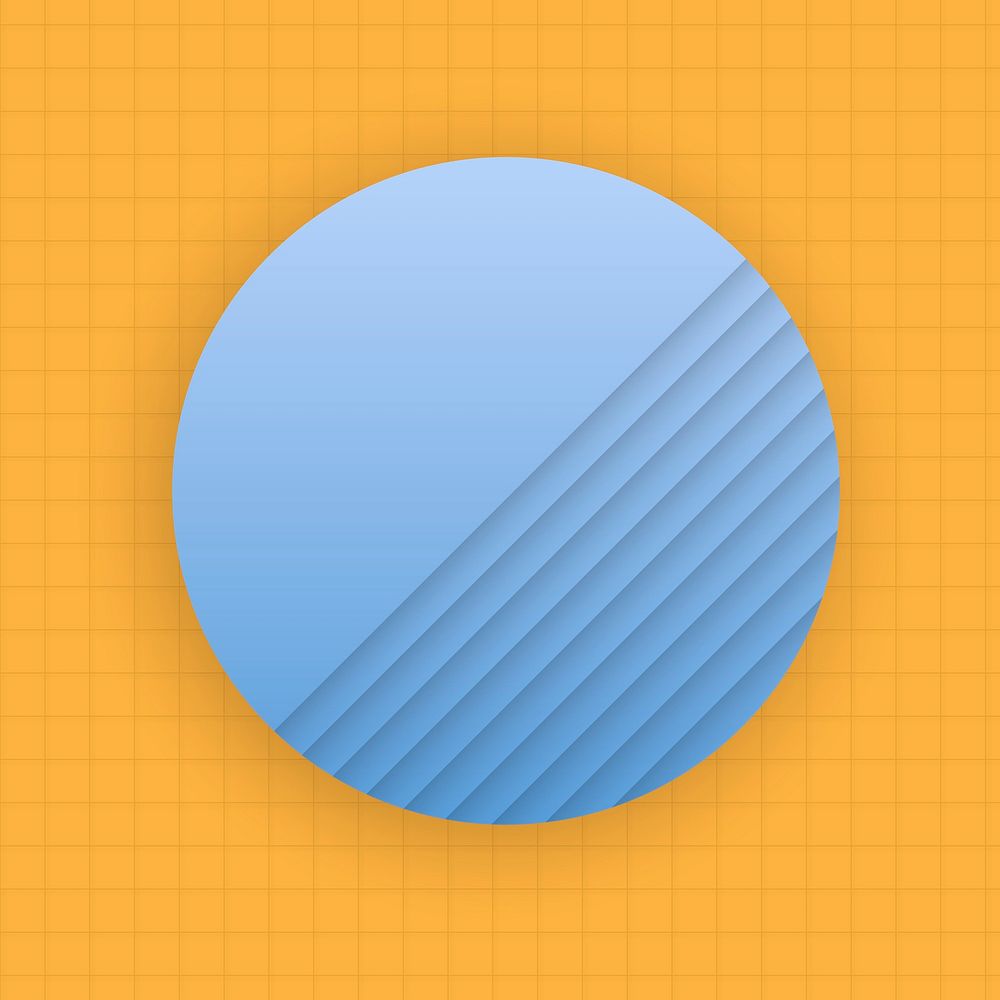 Blue circle on a yellow background vector 