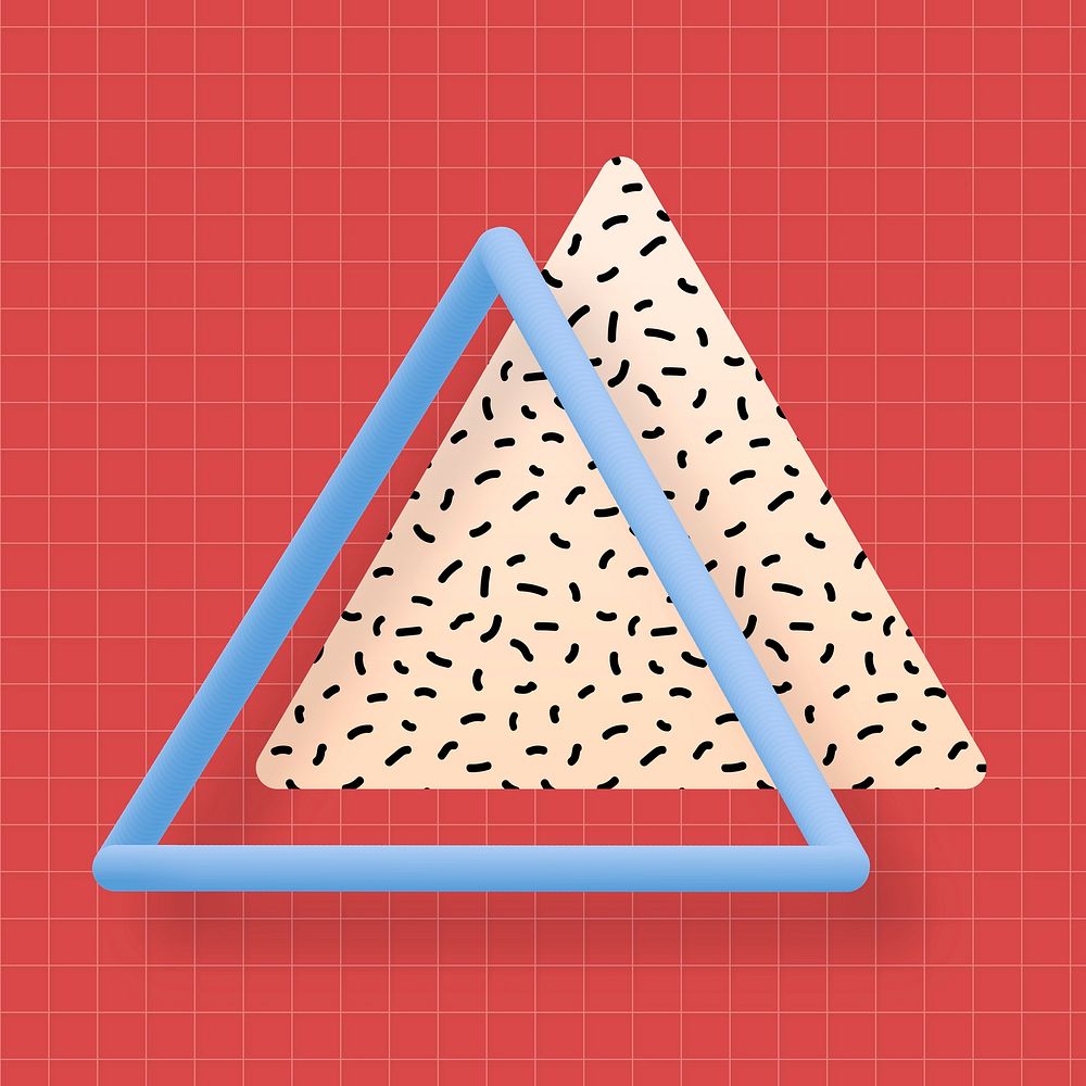 Triangle with bacterio print on a red background vector 