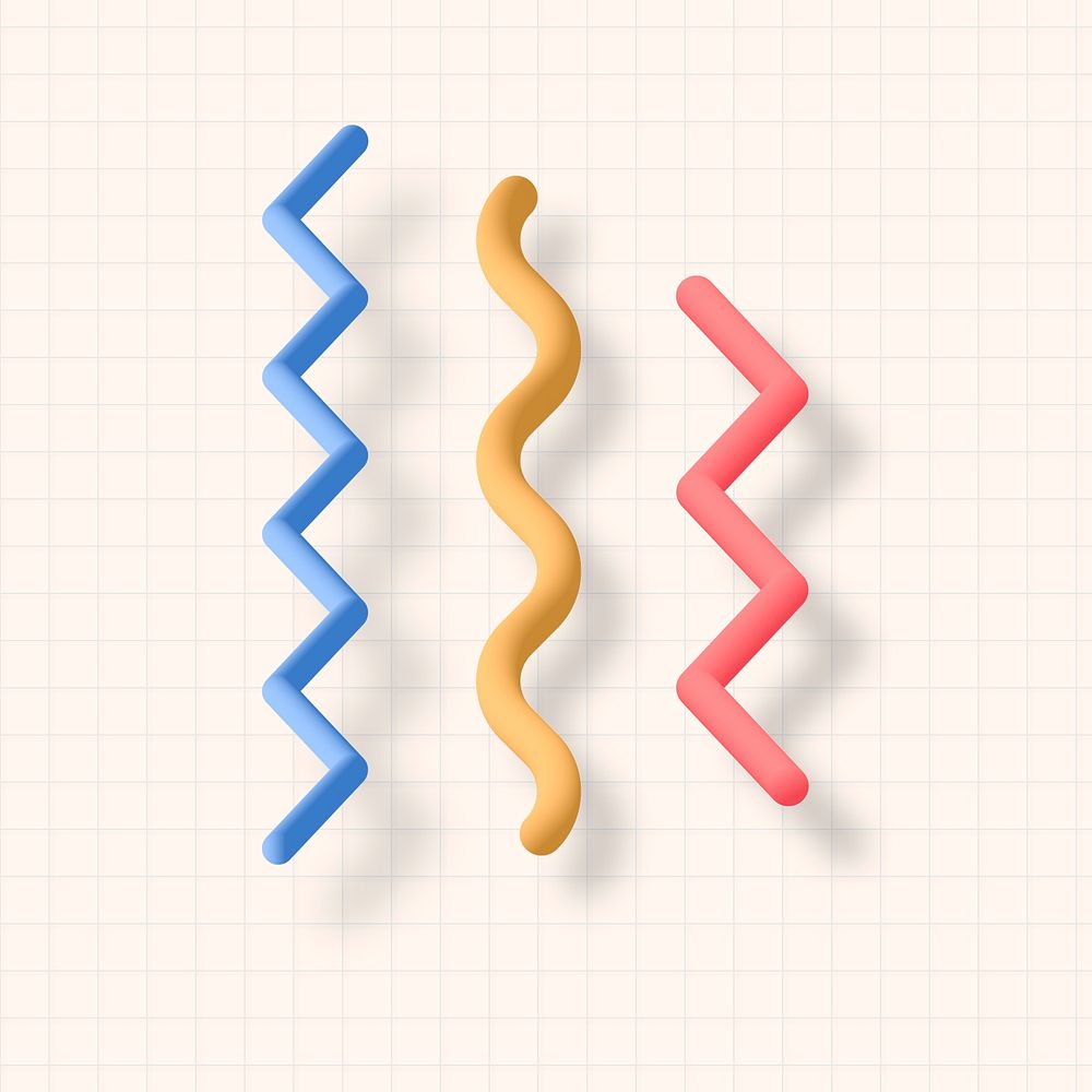 Colorful zig zag lines on a grid background