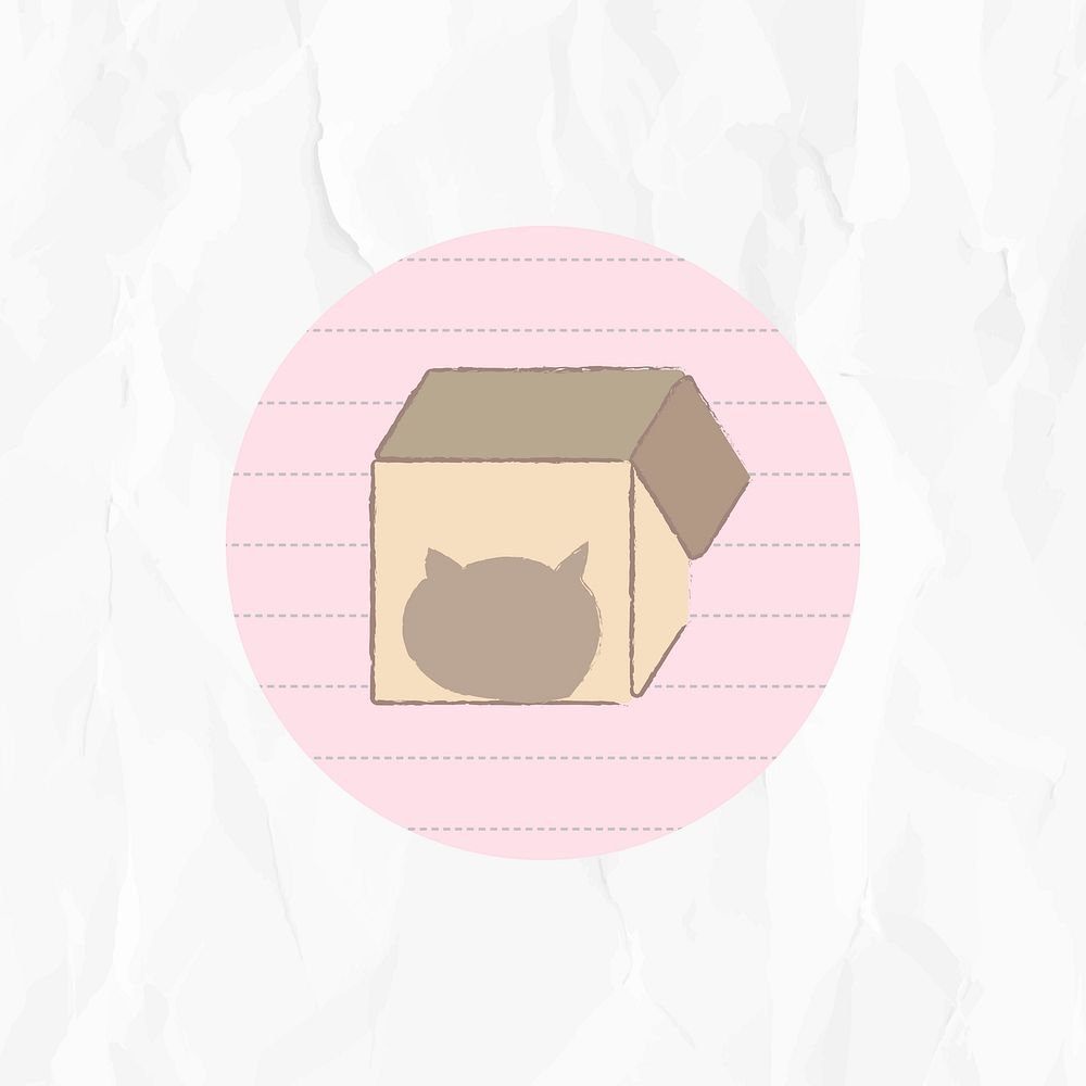 Cat toy and accessory story highlights icon for social media vector