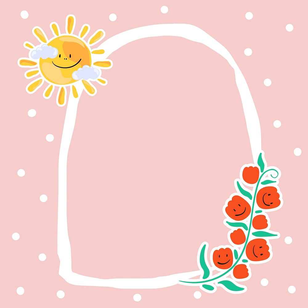 Cute summer decorated pastel frame