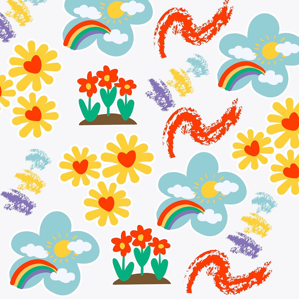 Cute summer patterned background vector