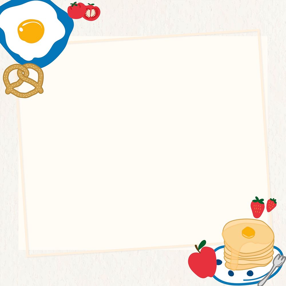 Pancakes and sunny side up egg frame vector