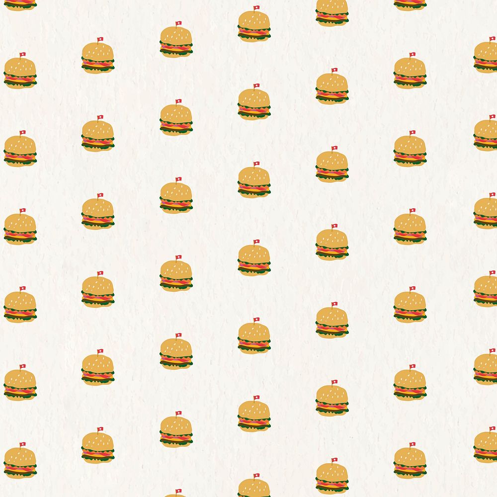 Vector seamless burger pattern background