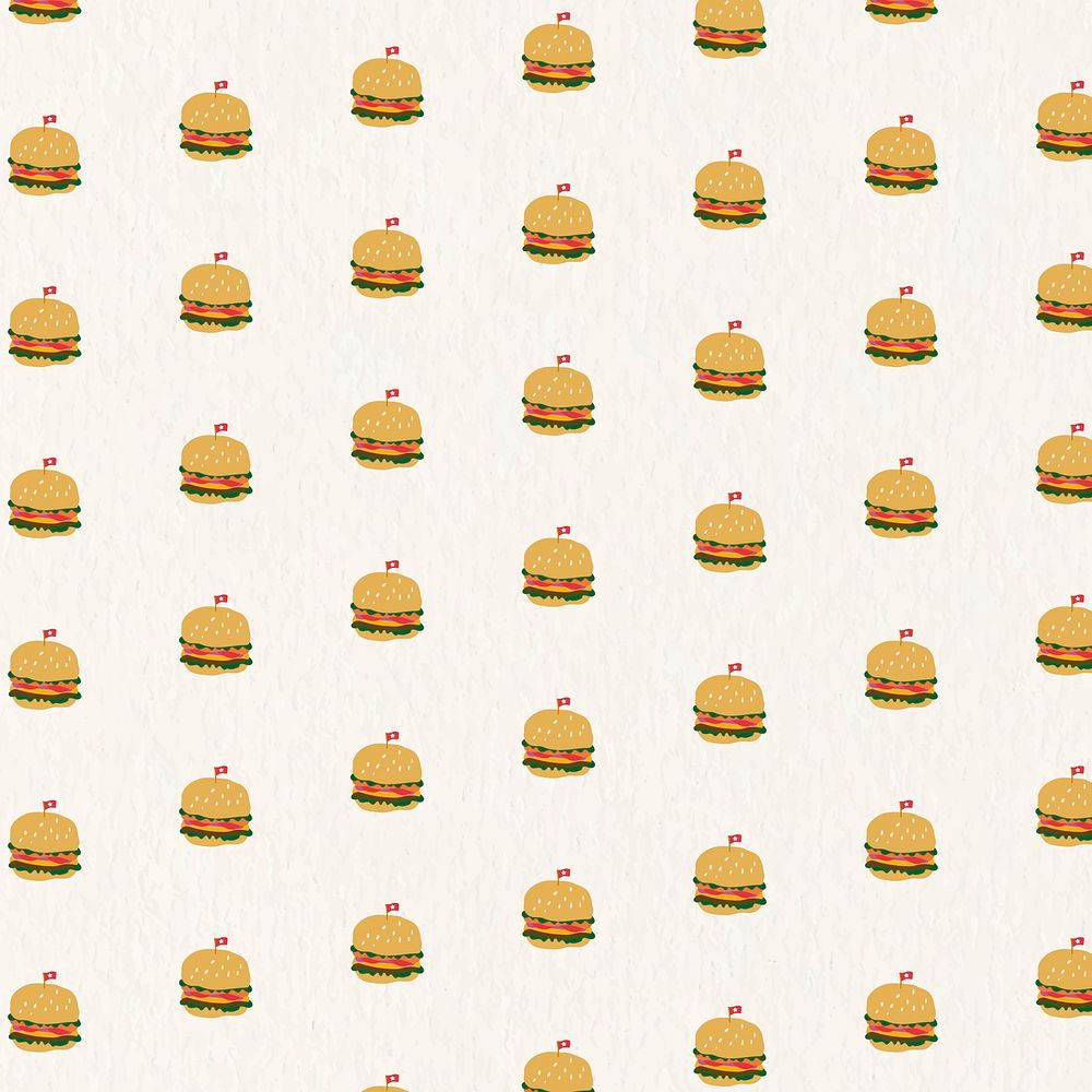 Psd hand drawn burger pattern background