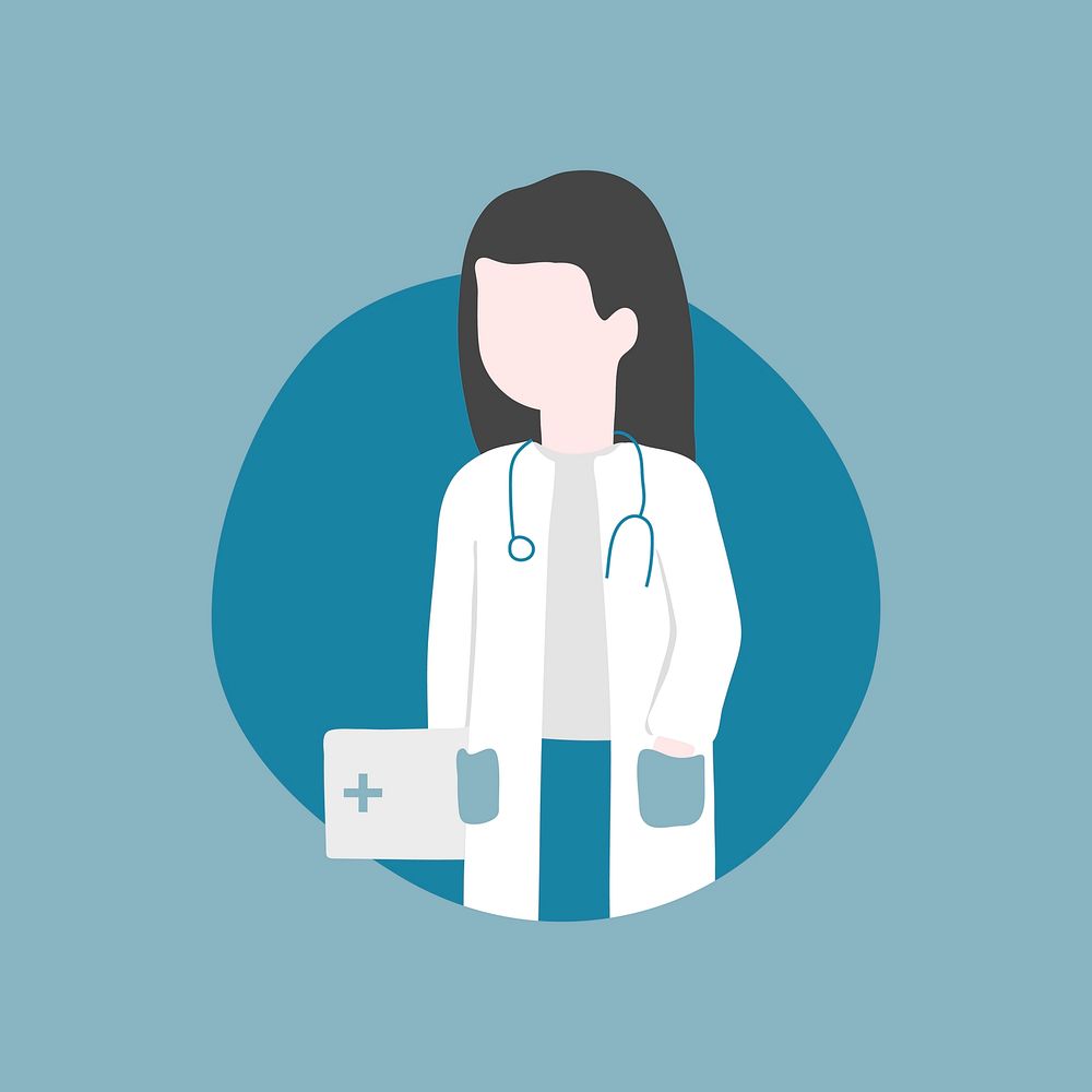 Doctor, medical healthcare pfrofessional character vector