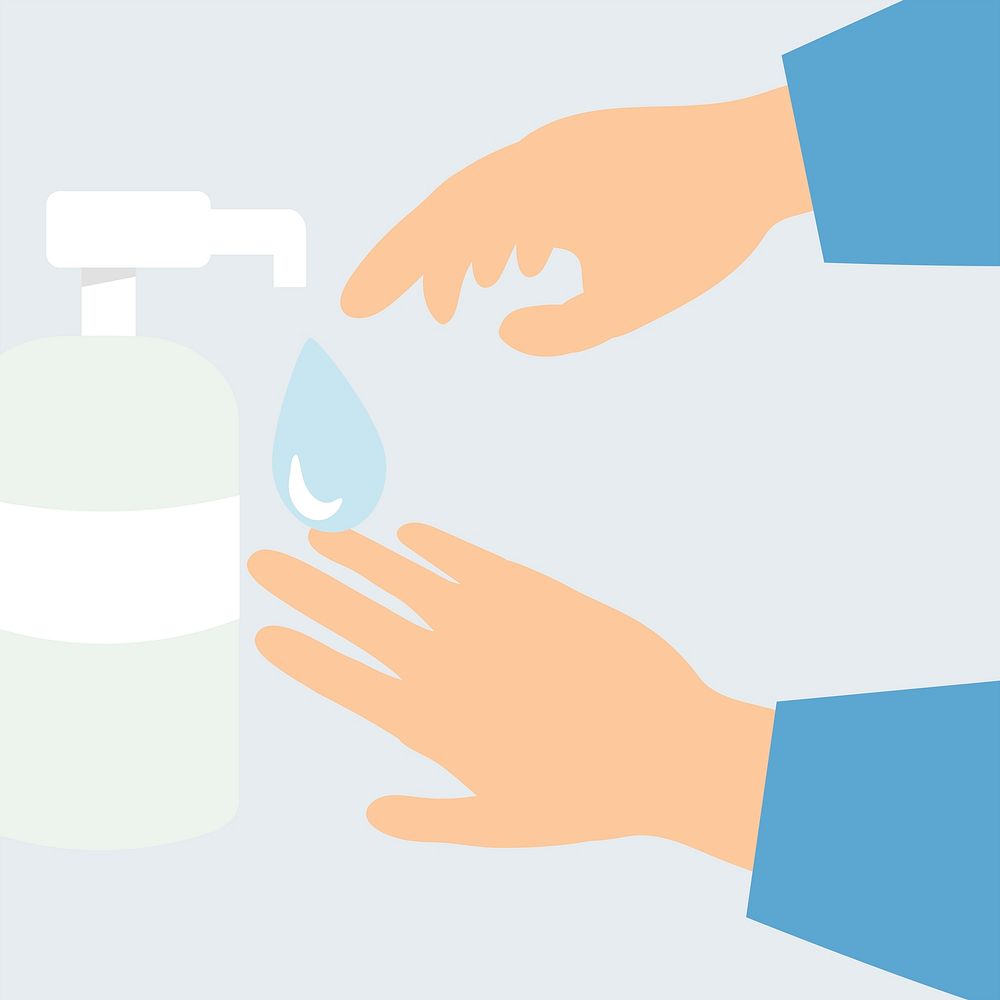 Disinfecting hands with sanitizer gel anti Coronavirus vector