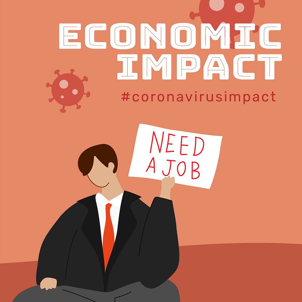 Economic impact during coronavirus pandemic template vector