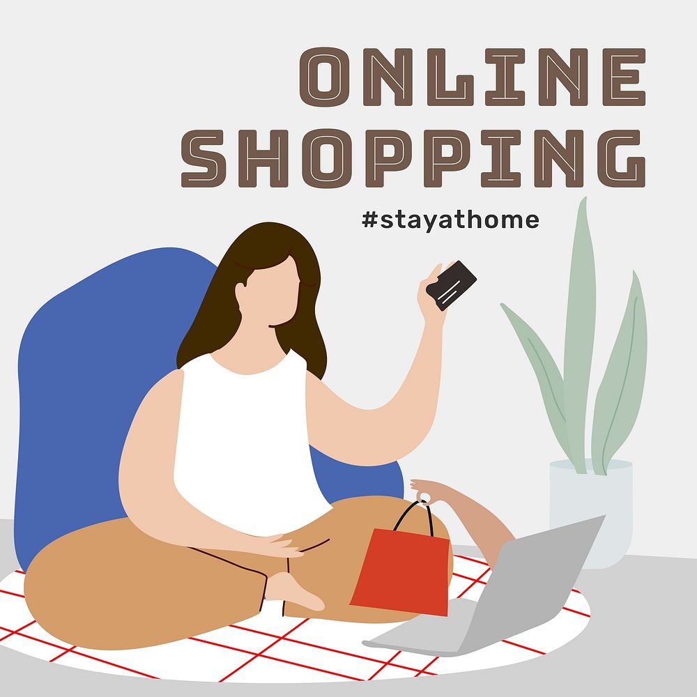 Online shopping during the coronavirus pandemic vector