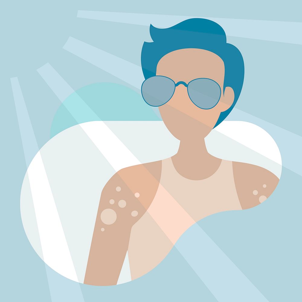 Man with skin cancer character vector