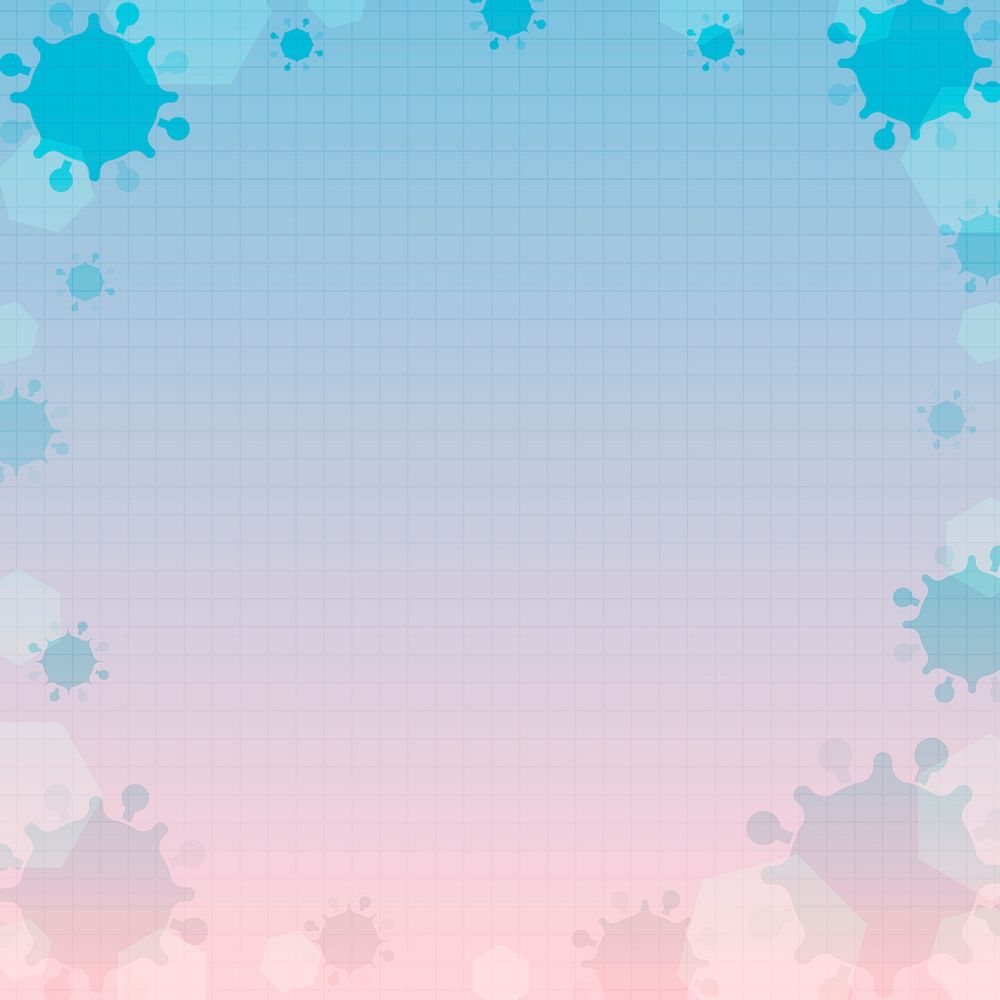 Pink and blue coronavirus framed background vector