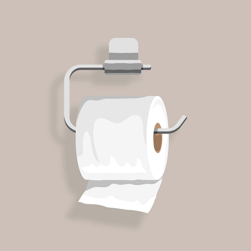 Toilet tissue hanging on a holder element vector