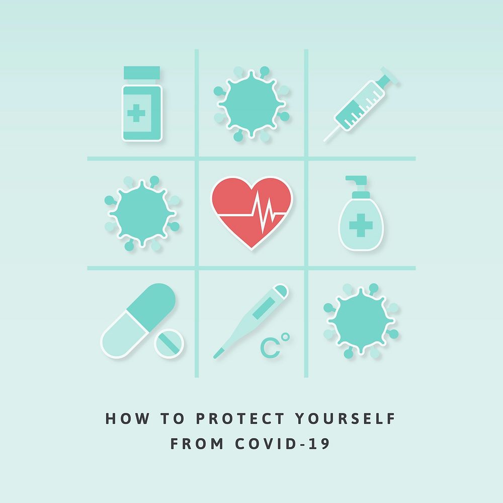 How to protect yourself from covid-19 vector