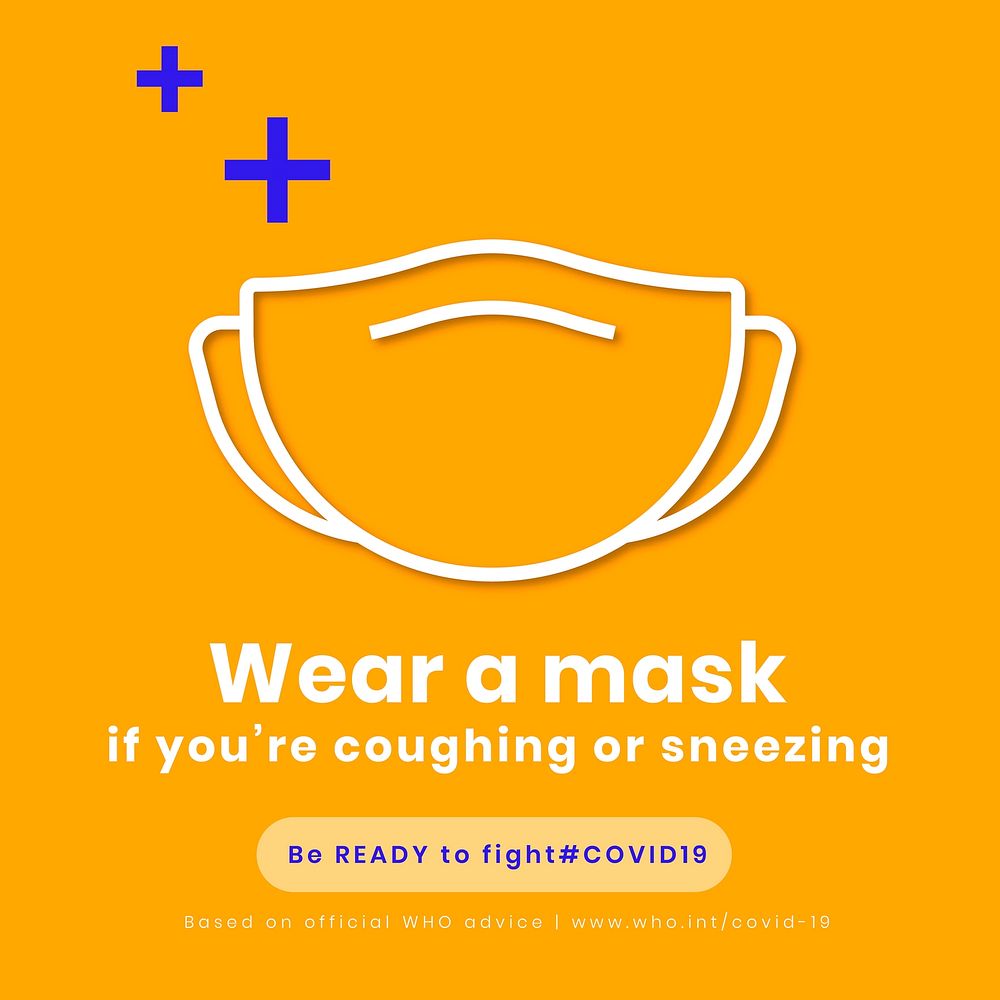Wear a mask to avoid coronavirus from entering your body social media template vector 