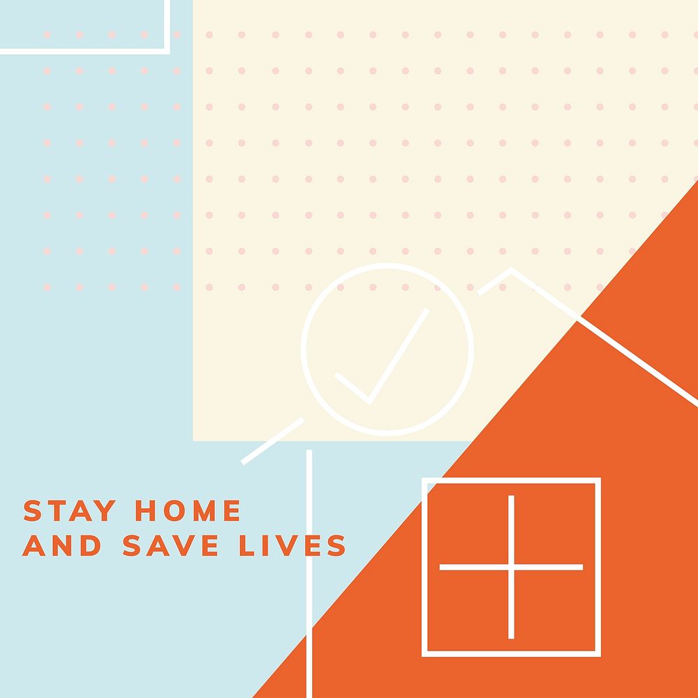 Stay home and save lives coronavirus awareness template vector