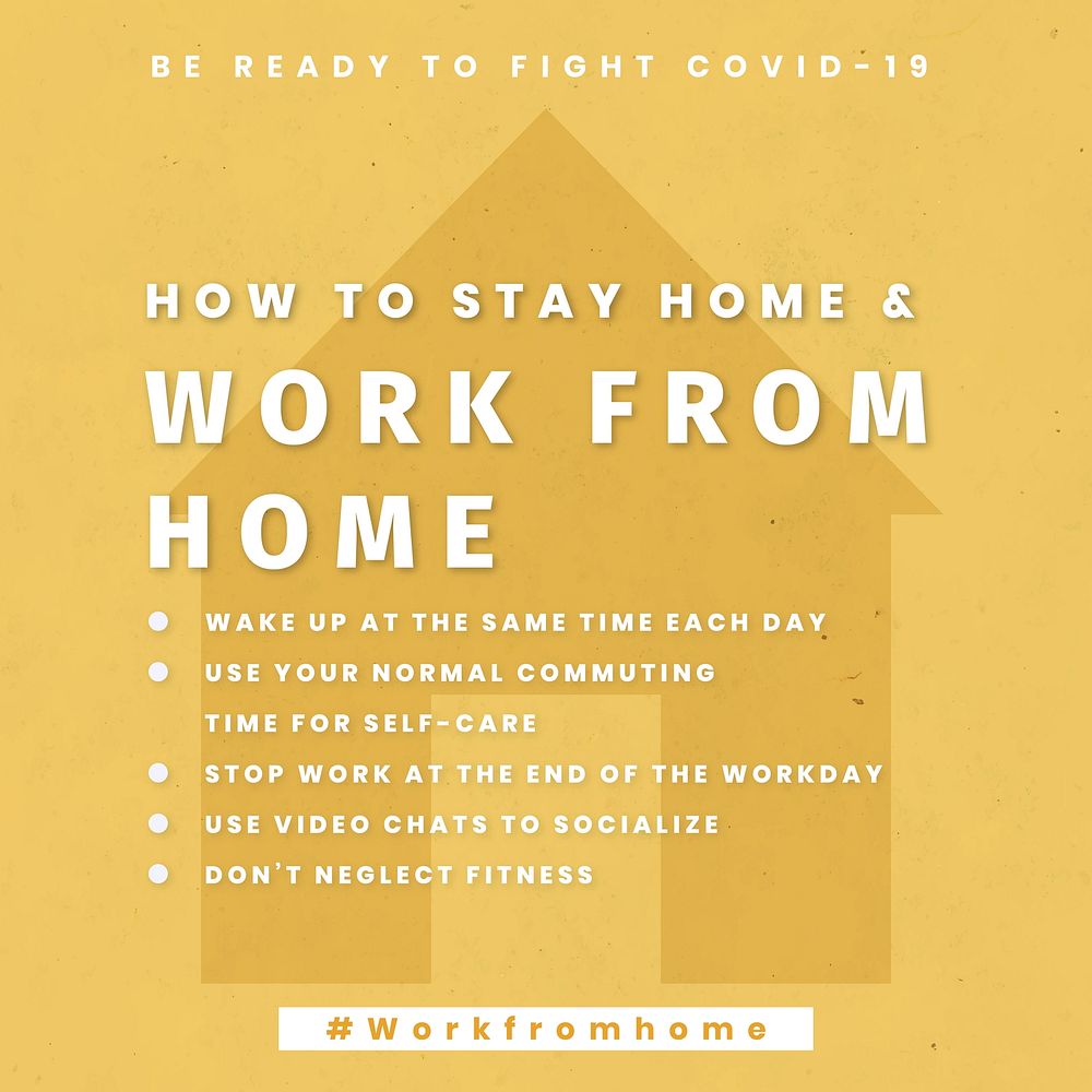 How stay at home and work from home template vector
