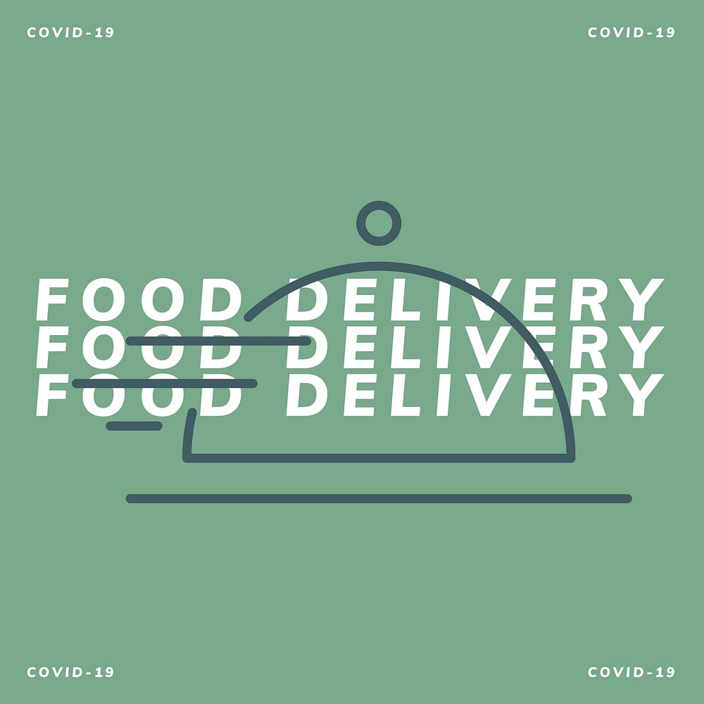 Food delivery social template vector