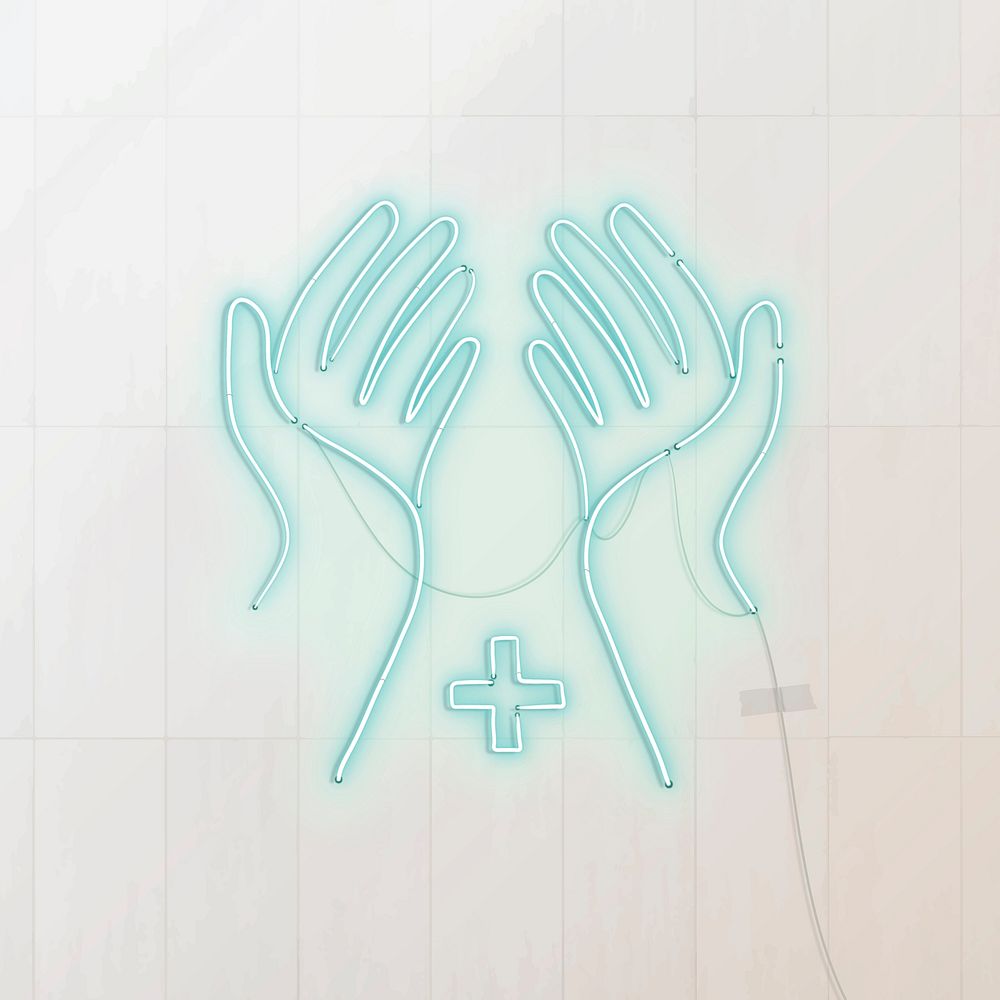 Wash your hands frequently to prevent coronavirus pandemic neon icon vector