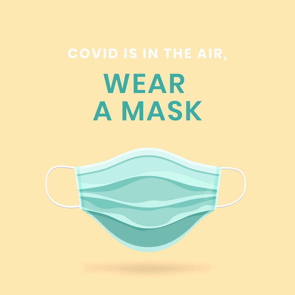 Wear a mask covid-9 awareness vector