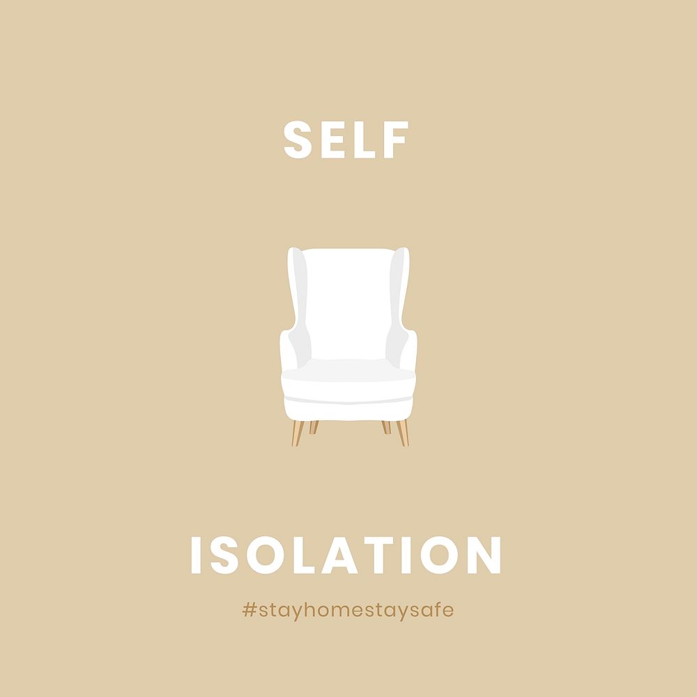 Self isolation at home covid-9 awareness vector