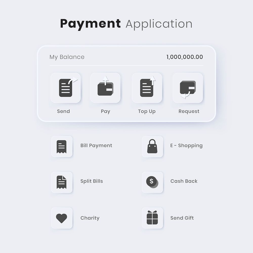 Online payment application vector 