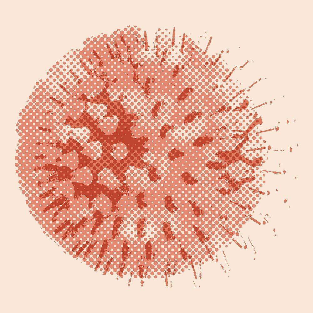 Brown coronavirus cell design element on a beige background vector