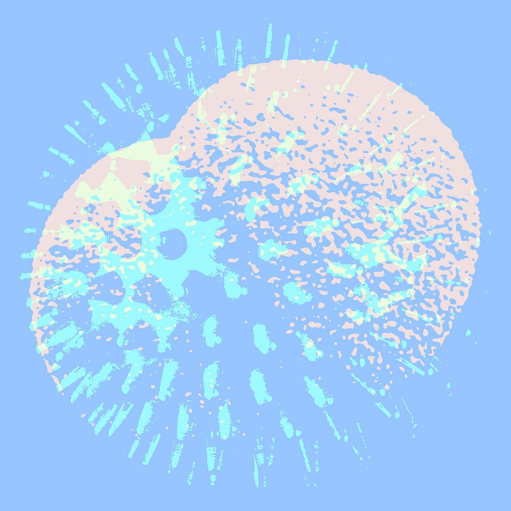 Coronavirus cell under microscope design element on a blue background vector