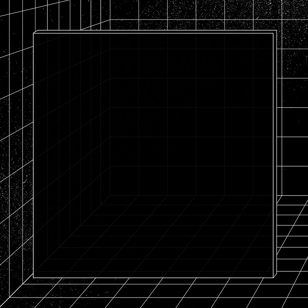 3D grid patterned frame vector
