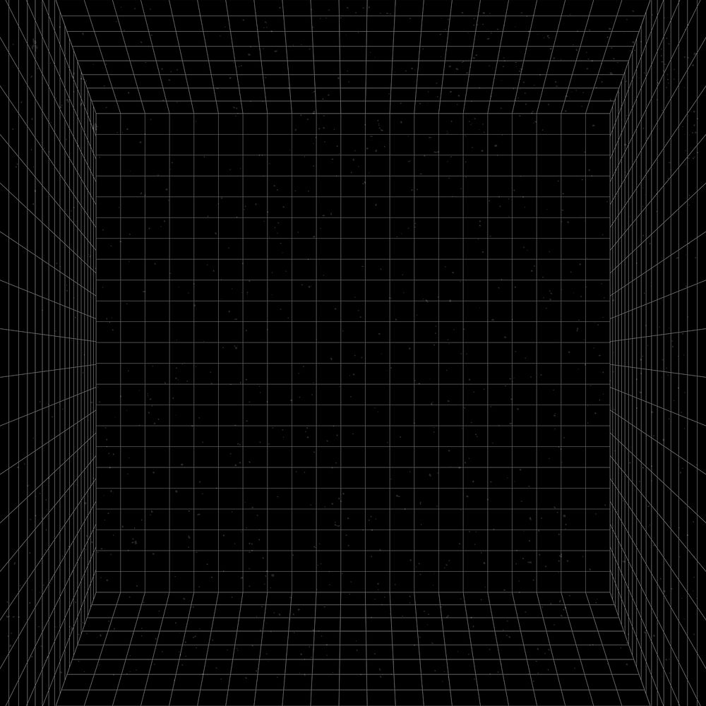 3D wireframe grid room background