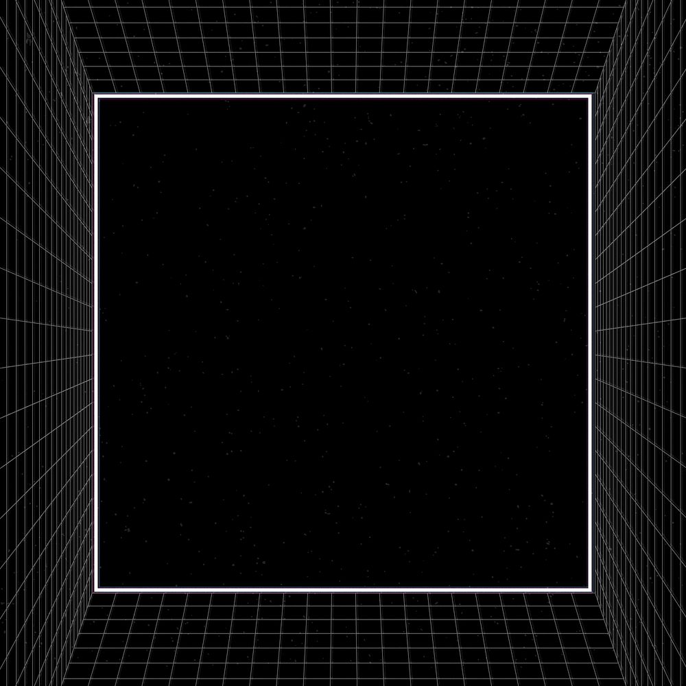 3D grid patterned frame illustration